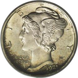 1921-D 10C MS66 PCGS. It is an ironic compliment to th