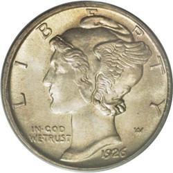 1926-D 10C MS65 Full Bands PCGS. Crisply struck with l