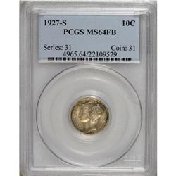 1927-S 10C MS64 Full Bands PCGS. Speckles of russet to