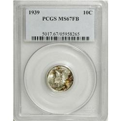 1939 10C MS67 Full Bands PCGS. Russet and apple-green