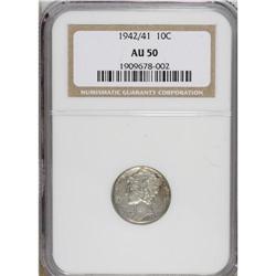 1942/1 10C AU50 NGC. FS-101, formerly FS-010.7. The hi