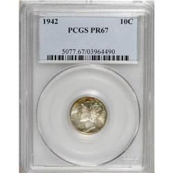 1942 10C PR67 PCGS. Beautiful lemon, russet, and sky-b