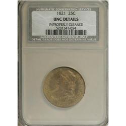 1821 25C --Improperly Cleaned--NCS. Unc Details. B-3, R
