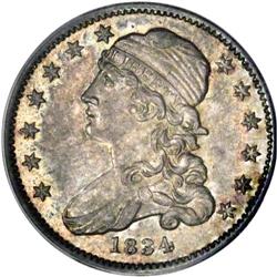 1834 25C MS64 PCGS. B-1, R.1. This is a so-called "one