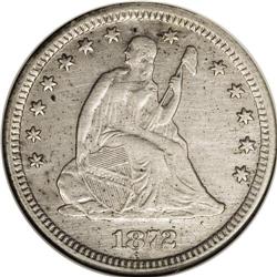 1872-S 25C --Cleaned--ANACS. AU50 Details. This is the