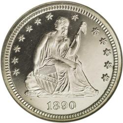 1890 25C PR64 Ultra Cameo NGC. The 1890 was a low mint