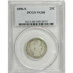 1896-S 25C VG8 PCGS. The first of three prominent San