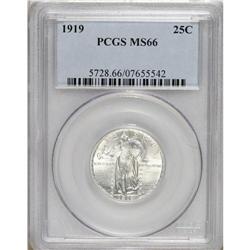 1919 25C MS66 PCGS. A gleaming coin with traces of vio