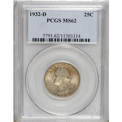 1932-D 25C MS62 PCGS. Orange and dove-gray compete for