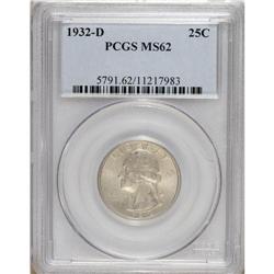 1932-D 25C MS62 PCGS. A desirable Mint State represent