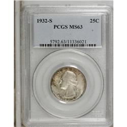 1932-S 25C MS63 PCGS. Relatively clean surfaces on thi