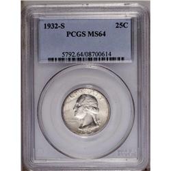 1932-S 25C MS64 PCGS. This example exhibits some splas