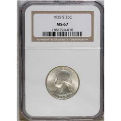 1935-S 25C MS67 NGC. This better date Superb Gem is at