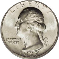 1937-D 25C MS67 PCGS. Ex: Omaha Bank Hoard. Well struc