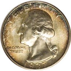 1937-S 25C MS67 PCGS. Vibrant golden-russet and jade-g