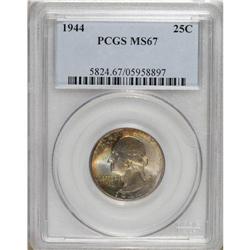 1944 25C MS67 PCGS. This Superb Washington quarter dis