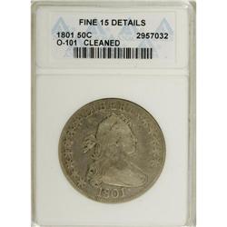 1801 50C --Cleaned--ANACS. Fine 15 Details. O-101, R.3.