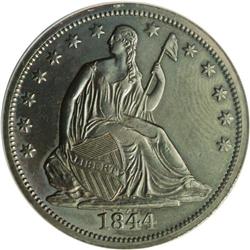 1844-O 50C Double Date--Improperly Cleaned--NCS. AU De