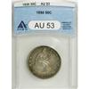 Image 1 : 1850 50C AU53 ANACS. The luster is somewhat subdued, a
