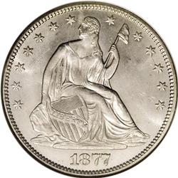 1877 50C MS65 NGC. WB-103. Reverse Hub Variety Two. T