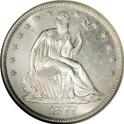 1877-S 50C MS65 NGC. Type Two Reverse with a closed bu