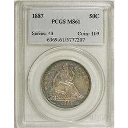 1887 50C MS61 PCGS. The shining surfaces are undimmed