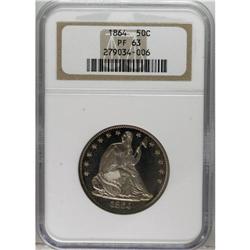 1864 50C PR63 NGC. This is a remarkably attractive co