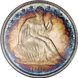 1882 50C PR67 S Cameo NGC. An extraordinary Superb Ge