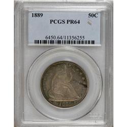 1889 50C PR64 PCGS. Dusky gray toning takes on wisps o