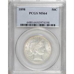 1898 50C MS64 PCGS. The obverse is lightly die doubled