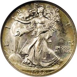1938 50C PR68 NGC. An assemblage of hazy light-green,