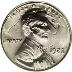 1982 1C Large Date Cent--Struck on a 1981-P Dime--MS67