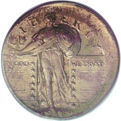 1918-S 25C Standing Liberty Quarter--10% Off Center, I