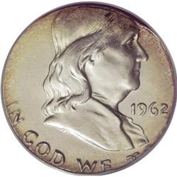 1962-D 50C Franklin Half--Struck on a Silver 25C Planc