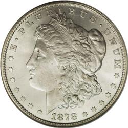 1878 7TF S$1 Reverse of 1879 MS66 NGC. The 1878 7 tail