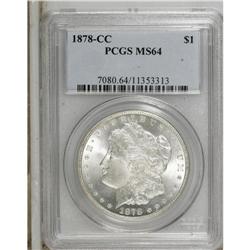 1878-CC S$1 MS64 PCGS. Each side of this piece has a t
