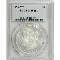 1878-CC S$1 MS64 Prooflike PCGS. This flashy and nearl