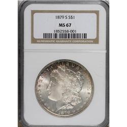 1879-S S$1 MS67 NGC. A well-defined and predominantly