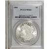 Image 3 : 1881 S$1 MS66 PCGS. Nearly brilliant with flashy, coru