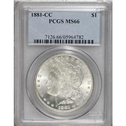 1881-CC S$1 MS66 PCGS. Solidly struck with a smooth, f