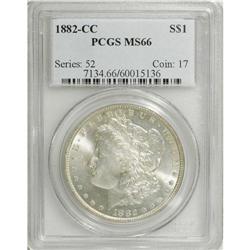 1882-CC S$1 MS66 PCGS. Lightly toned with wisps of apr