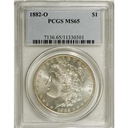1882-O S$1 MS65 PCGS. The 1882-O Morgan is common thro