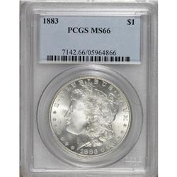 1883 S$1 MS66 PCGS. Bright luster washes over untoned