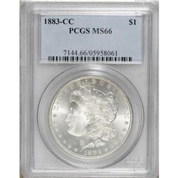 1883-CC S$1 MS66 PCGS. This sharply struck and nearly
