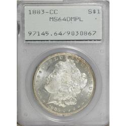 1883-CC S$1 MS64 Deep Mirror Prooflike PCGS. Deeply re