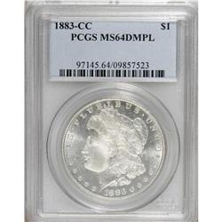 1883-CC S$1 MS64 Deep Mirror Prooflike PCGS. Deeply mi
