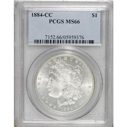 1884-CC S$1 MS66 PCGS. A hint of gold adorns this dazz