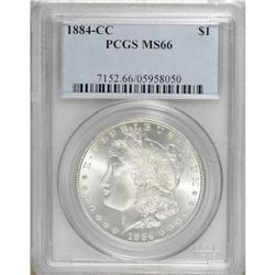 1884-CC S$1 MS66 PCGS. A glittering Premium Gem that p