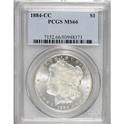 1884-CC S$1 MS66 PCGS. Frosty design elements yield st