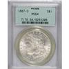 Image 1 : 1887-O S$1 MS64 PCGS. Satiny luster enlivens both side